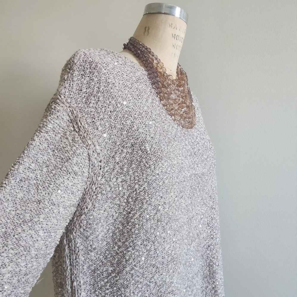❄️New to my closet❄️Zara knit with sequins and hi-low style sweater